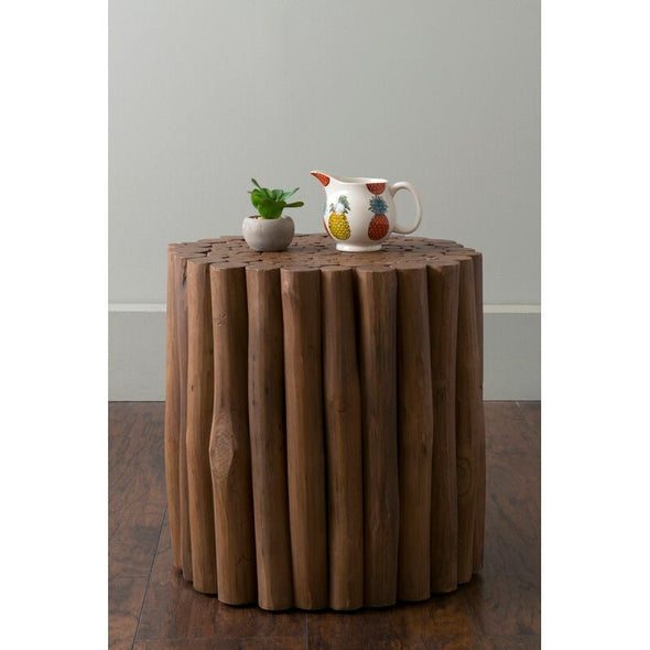 Dark Brown Solid Wood Pedestal End Table An Organic Take on A Classic, the Tatyana Teak End Table Lends A Stunning Visual Accent to Any Room