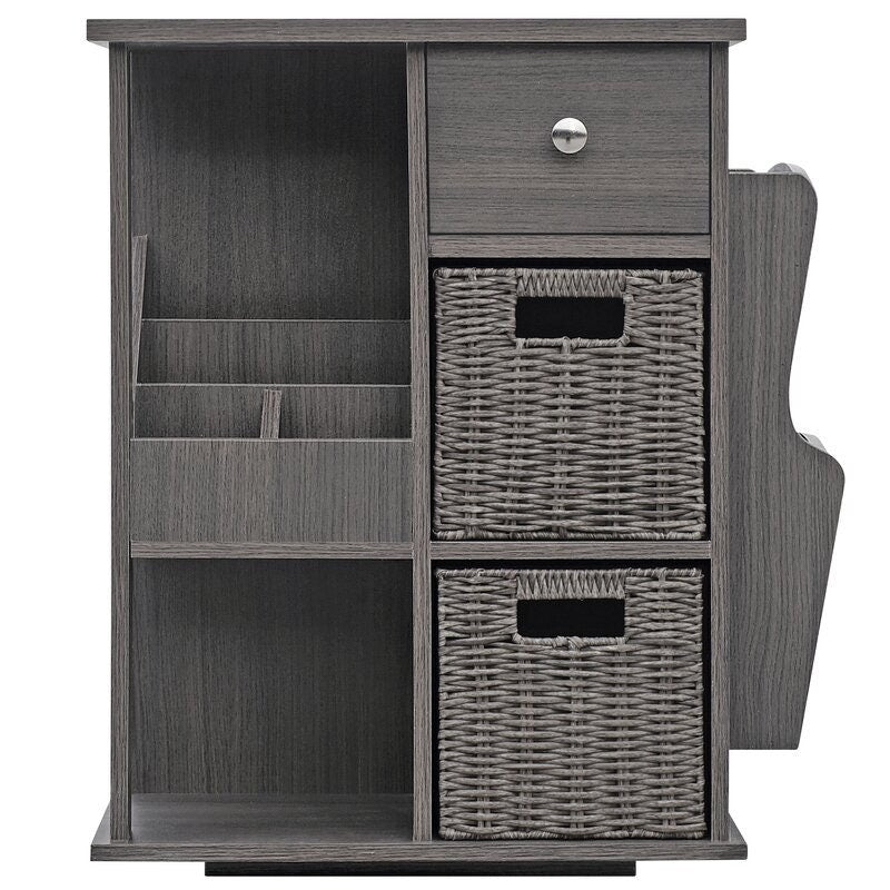 Gray Wash 3 - Drawer End Table Keep your Eyeglasses, Remote Controls, Tablets, Smartphones, Calculators, TV Guides Storage and Organization