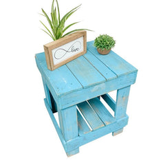 Solid Wood End Table with Storage Natural Color Comes with Reddish Tint, Brown, Grey, and Also Comes with Old Barn Wood