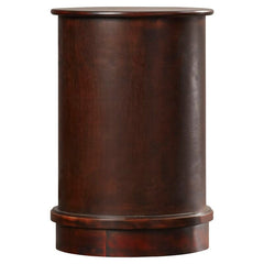 Vintage Cherry  Drum End Table with Storage Perfect Perch for your Morning Mug of Coffee Or As the Universal Remote Control Hub, End Tables