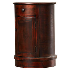 Vintage Cherry  Drum End Table with Storage Perfect Perch for your Morning Mug of Coffee Or As the Universal Remote Control Hub, End Tables