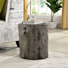 Weathered Gray Tree Stump End Table for your Indoor or Outdoor Living Space Should Reflect your Personality and Style to Any Setting