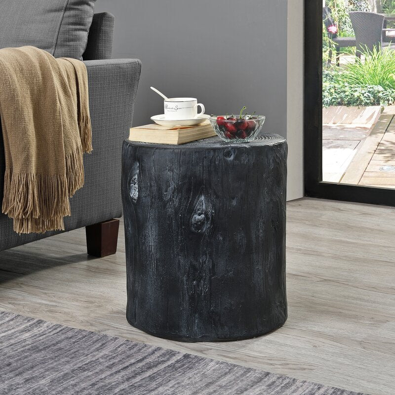 Black tree stump side table deals