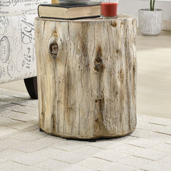 Bleached Beige Tree Stump End Table for your Indoor or Outdoor Living Space Should Reflect your Personality and Style to Any Setting
