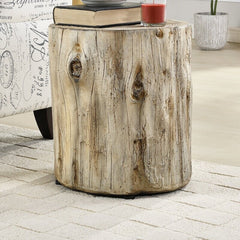 Bleached Beige Tree Stump End Table for your Indoor or Outdoor Living Space Should Reflect your Personality and Style to Any Setting