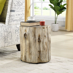 Bleached Beige Tree Stump End Table for your Indoor or Outdoor Living Space Should Reflect your Personality and Style to Any Setting