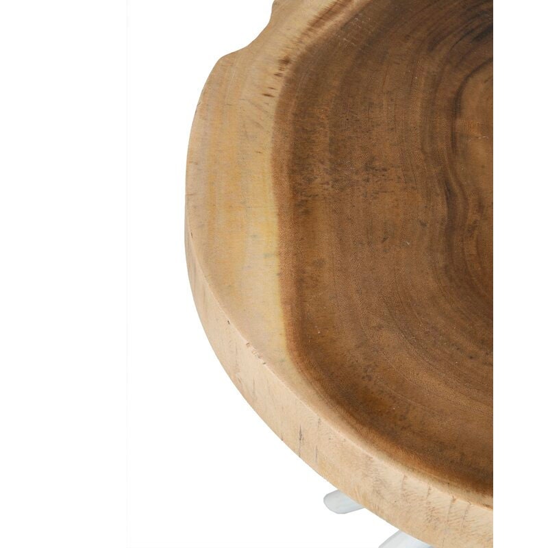 White Solid Wood Tree Stump End Table Perfect for Bringing A Natural Touch To Any Room Natural Source Material