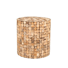 Natural Nightstand Perfect By your Bed, Or Next To the Couch, Bring A Natural Touch to Any Space with this Solid Wood Drum End Table.
