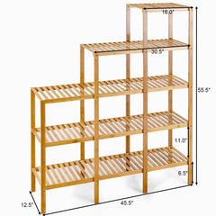 Shelving Unit 55.5" H x 45.5" W x 12.5" D Keep your Favorite Accent Pieces Displayed and Organized Magazines, or Potted Plants