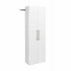 White 72" H x 24" W x 12" D Storage Cabinet 3 Adjustable Shelves and 1 Fixed Shelf with Middle Divider Ample Space to Organize