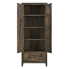 Brown Storage Cabinet Spot to Tuck Away Anything from Seasonal Clothes and Spare Linens to Canned Food and Coffee Cups
