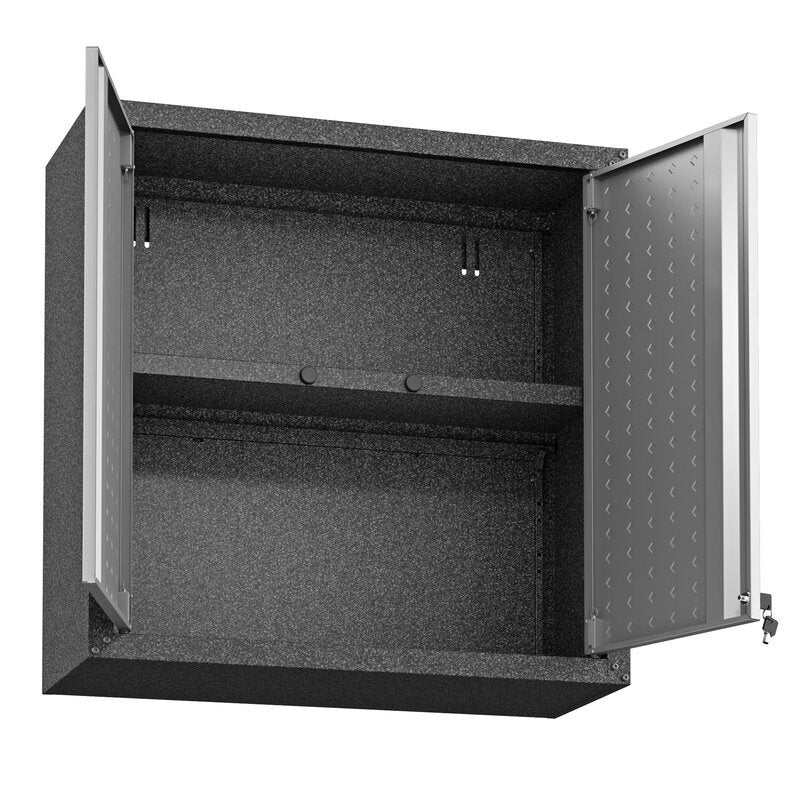 Set Floating Garage Storage Cabinet of 2 30" H x 30" W x 12" D Perfect for Stashing Away Tools and Accessories Without Taking up Floor Space