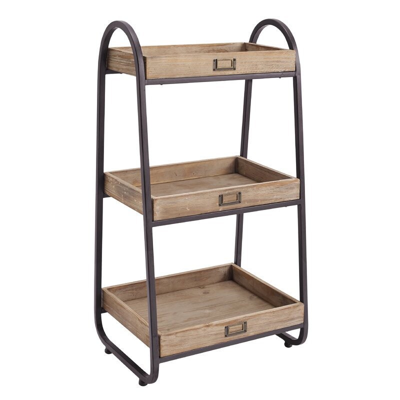 Free-Standing Bathroom Shelves Three Tiers with Raised Sides Provide A Place for Toiletries, Towels, Or Even A Few of your Favorite Reads