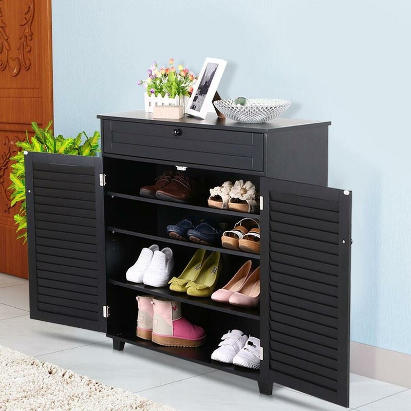 12 Pair Shoe Storage Cabinet This Shoe Storage Cabinet with its Large Shoe Storage Space and Adjustable and Removable Shelves
