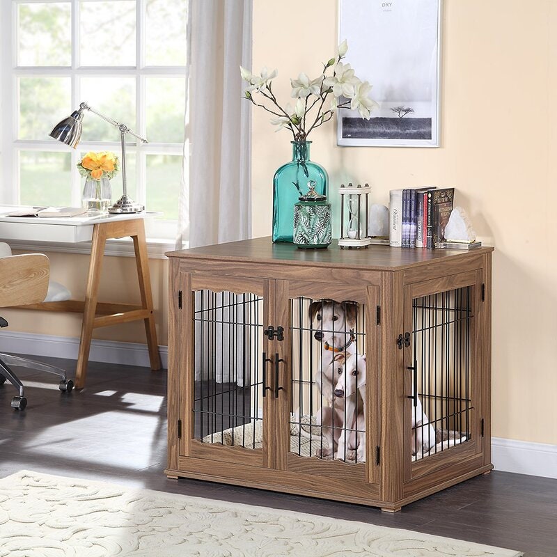 Pet Crate Perfect for A Small Size Dog Dual-Purpose Elegant Side Table, End Table, and Nightstand for More Storage Space