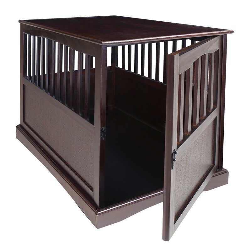 Medium 24" H x 20" W x 27.5" D Espresso Pet Crate Both As An End Table and A Safe Place for your Furry Friend to Rest When You're Out