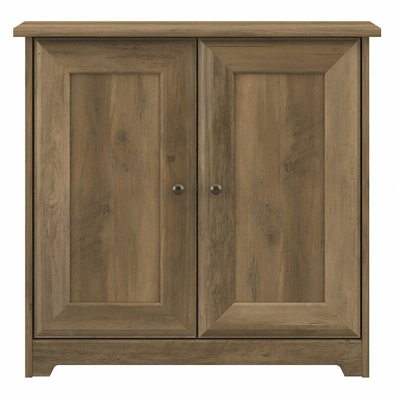 Reclaimed Pine 2 Shelf Accent Cabinet Organized Any Home Office or Living Space Two Cabinet Doors with Smooth Euro-Style Hinges Open Reveal