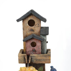 Resin Birdhouses and Sunflower Patio Fountain Give your Garden or Patio a Rustic Touch with this Birdhouse Themed Outdoor Polyresin Fountain