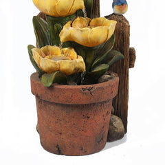 Resin Birdhouses and Sunflower Patio Fountain Give your Garden or Patio a Rustic Touch with this Birdhouse Themed Outdoor Polyresin Fountain