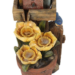 Resin Birdhouses and Sunflower Patio Fountain Give your Garden or Patio a Rustic Touch with this Birdhouse Themed Outdoor Polyresin Fountain