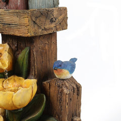 Resin Birdhouses and Sunflower Patio Fountain Give your Garden or Patio a Rustic Touch with this Birdhouse Themed Outdoor Polyresin Fountain