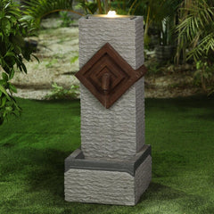 Resin Pedestal Fountain with LED Light This Soothing Fountain Feature is An Easy Way to Bring A Water Feature To your Outdoor Living Space