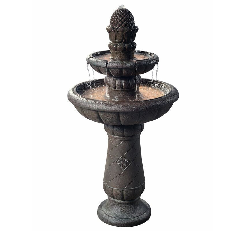 Deluxe Pineapple 2-Tier Waterfall Fountain Weatherproof, Rust-Resistant, and Resilient. Relax to the Sounds of the Soft, Natural Water Flow