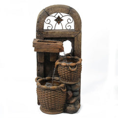Resin Arch Window Baskets Outdoor Fountain Give your Garden or Patio A Rustic Touch with this Farmhouse Themed Outdoor Polyresin Fountain