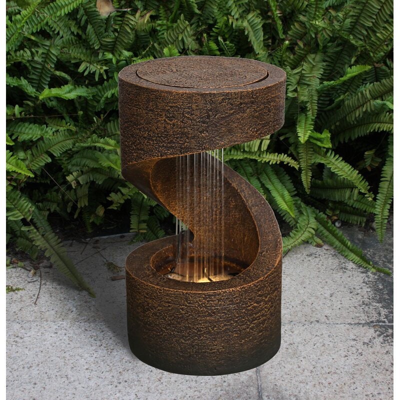 Resin Fountain with Light Add Charm and Elegance to your Home or Garden with this Exquisitely Designed Calming Sound of Water As Falls