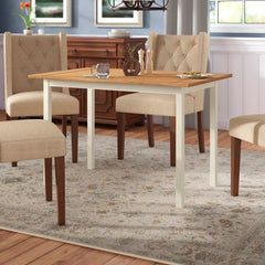 Pine Solid Wood Dining Table Sized To Seat Four, this Compact Dining Table is the Perfect Pick for Cozy Eat-in Kitchens and Smaller Dining