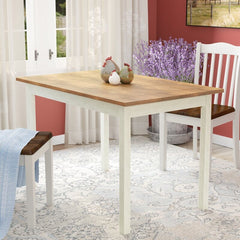 Pine Solid Wood Dining Table Sized To Seat Four, this Compact Dining Table is the Perfect Pick for Cozy Eat-in Kitchens and Smaller Dining