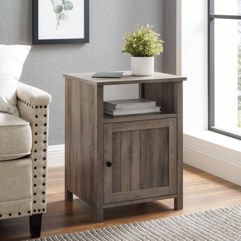 Gray Wash Square Nightstand Traditional Tone in your Living Room in a Use in the Bedroom for Easy Access to Nighttime essentials