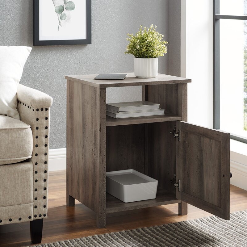 Gray Wash Square Nightstand Traditional Tone in your Living Room in a Use in the Bedroom for Easy Access to Nighttime essentials