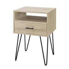 Birch 1 Drawer Nightstand hairpin legs. Stage it in A Living Room, Or Bedroom.Storage Provides A Simple Way To Organize Any Room