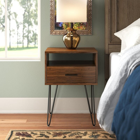 1 Drawer Nightstand hairpin legs. Stage it in A Living Room, Home Office, Or Bedroom.Storage Provides A Simple Way To Organize Any Room