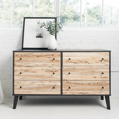 6 Drawer Double Dresser Contemporary Style, Addition to your Home Ball-Bearing Glides Offer Smooth Opening and Closing of the Drawers