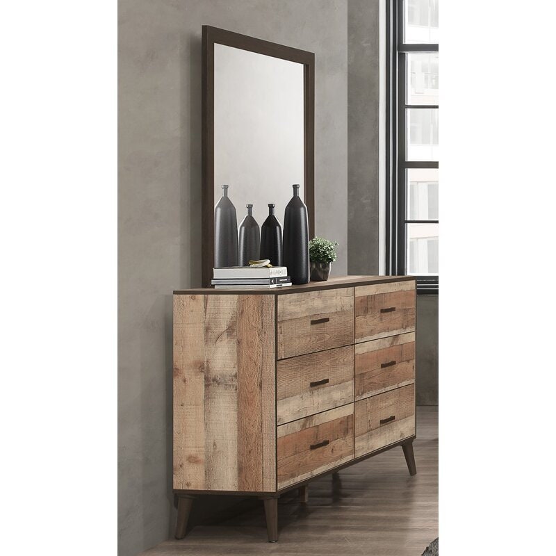6 Drawer Double Dresser Plenty of Space for your Jewelry, Makeup, Or A Mirror Provides your Bedroom with Additional Storage Space