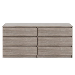 Double Dresser Six Drawers that Open Smoothly On Ball-Bearing Glides, Revealing Ample Space To Tuck Away Spare Linens, Shirts, Pant