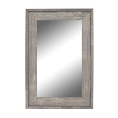 Reclaimed Gray Distressed Bathroom Vanity Mirror Horizontal and Vertical Orientation Non-Beveled Edge for A Brilliant Reflection