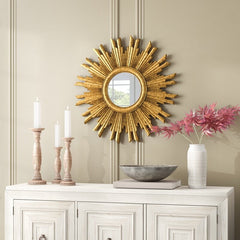 Harbert Modern and Contemporary Distressed Accent Mirror With A Glossy Central Mirror Giving your Room A More Expansive