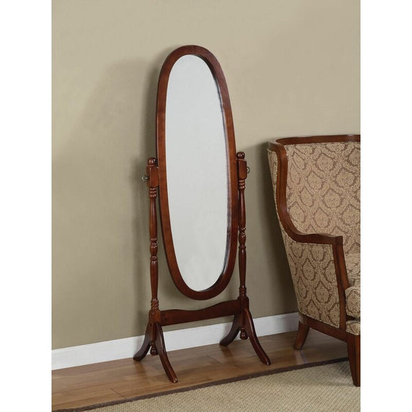 Cherry Traditional Oval Wood Mirror Perfect To Add Some Elegance And Beauty To your Home Adjustable For The Position Desired