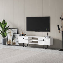 White TV Stand for TVs up to 75" For Living Room and Entertainment Areas Perfect for your Tv Stand