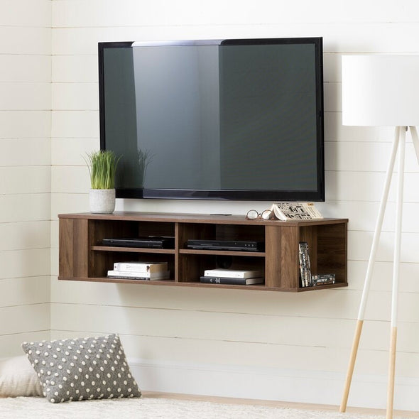 TV Stand for TVs up to 55" 4 Open Storage Spaces Perfect for Electronic Devices 2 Adjustable Shelve That Can Support A Weight up to 25 Pound