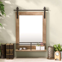 Farmhouse with Shelves Accent Mirror May Also Display This Mirror in your Living Room Or Entryway As An Accent Piece and Utilize the Shelf