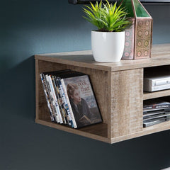 Weathered Oak TV Stand for TVs up to 55" This Modern-Looking Wall-Mount Media Console Will Open up your Living Room Space