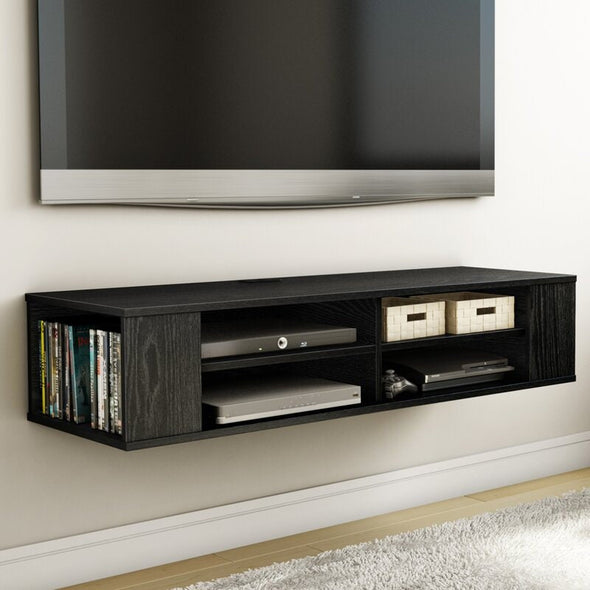 Black Oak TV Stand for TVs up to 55" This Modern-Looking Wall-Mount Media Console Will Open up your Living Room Space