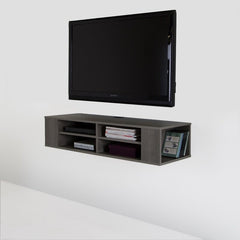 Gray Maple TV Stand for TVs up to 55" This Modern-Looking Wall-Mount Media Console Will Open up your Living Room Space