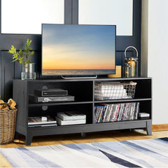 Espresso TV Stand for TVs up to 65" Four Shelves, To Hold Much Audio-Video Equipment or Other Sundries. Don't Worry About Overheat of Device