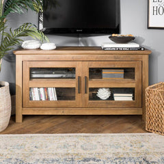 Rustic Oak Aurelio TV Stand for TVs up to 48" Not Only is it Space-Saving, But This Media Console Provides Storage Space From Anything