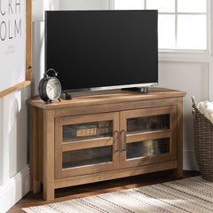 Rustic Oak Aurelio TV Stand for TVs up to 48" Not Only is it Space-Saving, But This Media Console Provides Storage Space From Anything